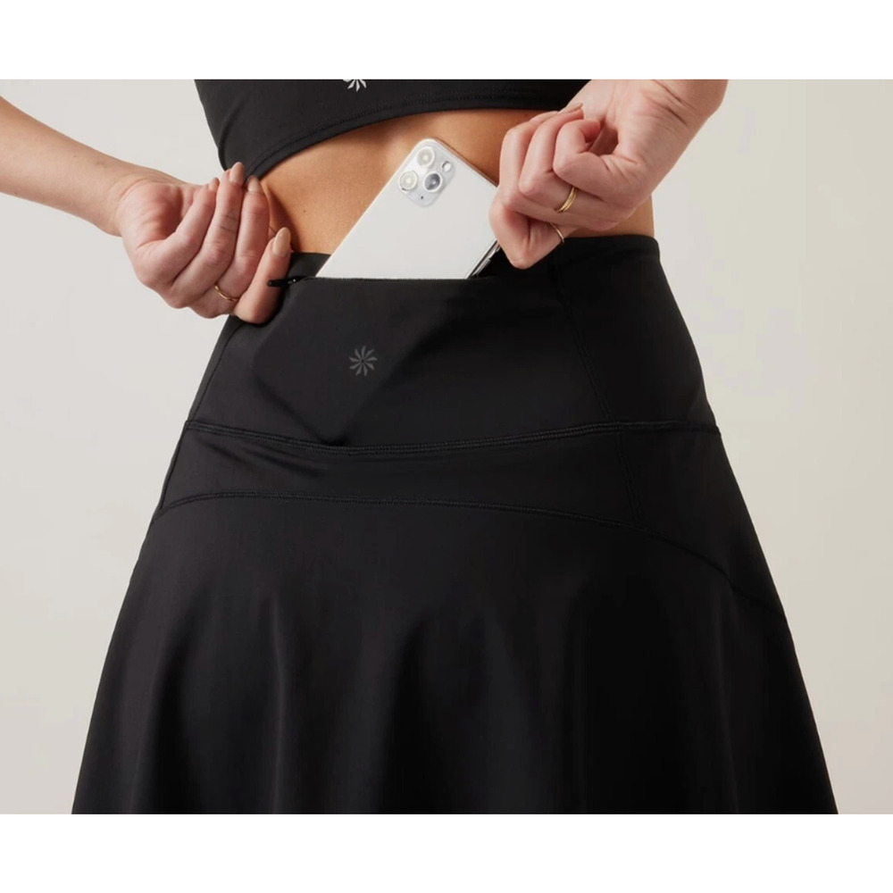 NEW ATHLETA BLACK ACE HIGH RISE 15 1/2 TENNIS SKORT SKIRT 15.5" 657683 SZ XS - Picture 3 of 7